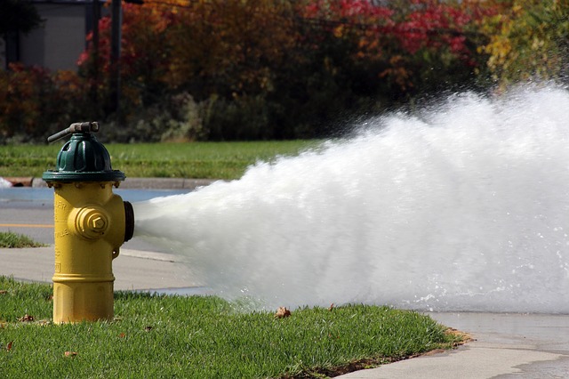 fire hydrant spraying water